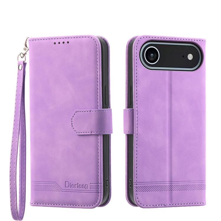 Capa para telemóvel Dierfeng Dream Line TPU híbrida em pele PU, para iPhone 17 Pro Max, para iPhone 17 Pro, para iPhone 17, para iPhone Air, para iPhone 16e, para iPhone 16 Pro Max, para iPhone 16 Pro, para iPhone 16 Plus