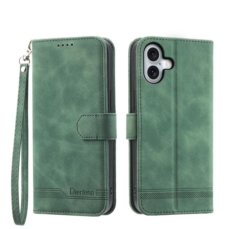 Capa para telemóvel Dierfeng Dream Line TPU híbrida em pele PU, para iPhone 17 Pro Max, para iPhone 17 Pro, para iPhone 17, para iPhone Air, para iPhone 16e, para iPhone 16 Pro Max, para iPhone 16 Pro, para iPhone 16 Plus