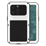 Capa metálica LOVE MEI anti-impactos, à prova de água e poeira, para iPhone 17 Pro Max, para iPhone 17 Pro, para iPhone 17, para iPhone 16 Pro Max, para iPhone 16 Pro, para iPhone 16, para iPhone 15 Pro Max, para iPhone 15 Pro