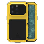 Capa metálica LOVE MEI anti-impactos, à prova de água e poeira, para iPhone 17 Pro Max, para iPhone 17 Pro, para iPhone 17, para iPhone 16 Pro Max, para iPhone 16 Pro, para iPhone 16, para iPhone 15 Pro Max, para iPhone 15 Pro