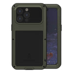 Capa metálica LOVE MEI anti-impactos, à prova de água e poeira, para iPhone 17 Pro Max, para iPhone 17 Pro, para iPhone 17, para iPhone 16 Pro Max, para iPhone 16 Pro, para iPhone 16, para iPhone 15 Pro Max, para iPhone 15 Pro