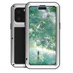 Capa metálica LOVE MEI anti-impactos, à prova de água e poeira, para iPhone 17 Pro Max, para iPhone 17 Pro, para iPhone 17, para iPhone 16 Pro Max, para iPhone 16 Pro, para iPhone 16, para iPhone 15 Pro Max, para iPhone 15 Pro