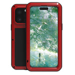 Capa metálica LOVE MEI anti-impactos, à prova de água e poeira, para iPhone 17 Pro Max, para iPhone 17 Pro, para iPhone 17, para iPhone 16 Pro Max, para iPhone 16 Pro, para iPhone 16, para iPhone 15 Pro Max, para iPhone 15 Pro