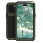 Capa metálica LOVE MEI anti-impactos, à prova de água e poeira, para iPhone 17 Pro Max, para iPhone 17 Pro, para iPhone 17, para iPhone 16 Pro Max, para iPhone 16 Pro, para iPhone 16, para iPhone 15 Pro Max, para iPhone 15 Pro