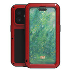 Capa metálica LOVE MEI anti-impactos, à prova de água e poeira, para iPhone 17 Pro Max, para iPhone 17 Pro, para iPhone 17, para iPhone 16 Pro Max, para iPhone 16 Pro, para iPhone 16, para iPhone 15 Pro Max, para iPhone 15 Pro