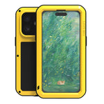 Capa metálica LOVE MEI anti-impactos, à prova de água e poeira, para iPhone 17 Pro Max, para iPhone 17 Pro, para iPhone 17, para iPhone 16 Pro Max, para iPhone 16 Pro, para iPhone 16, para iPhone 15 Pro Max, para iPhone 15 Pro