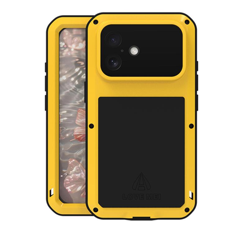 Capa metálica LOVE MEI anti-impactos, à prova de água e poeira, para iPhone 17 Pro Max, para iPhone 17 Pro, para iPhone 17, para iPhone 16 Pro Max, para iPhone 16 Pro, para iPhone 16, para iPhone 15 Pro Max, para iPhone 15 Pro