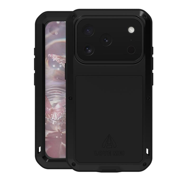 Capa metálica LOVE MEI anti-impactos, à prova de água e poeira, para iPhone 17 Pro Max, para iPhone 17 Pro, para iPhone 17, para iPhone 16 Pro Max, para iPhone 16 Pro, para iPhone 16, para iPhone 15 Pro Max, para iPhone 15 Pro