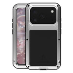 Capa metálica LOVE MEI anti-impactos, à prova de água e poeira, para iPhone 17 Pro Max, para iPhone 17 Pro, para iPhone 17, para iPhone 16 Pro Max, para iPhone 16 Pro, para iPhone 16, para iPhone 15 Pro Max, para iPhone 15 Pro