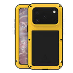 Capa metálica LOVE MEI anti-impactos, à prova de água e poeira, para iPhone 17 Pro Max, para iPhone 17 Pro, para iPhone 17, para iPhone 16 Pro Max, para iPhone 16 Pro, para iPhone 16, para iPhone 15 Pro Max, para iPhone 15 Pro
