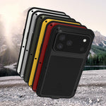 Capa metálica LOVE MEI anti-impactos, à prova de água e poeira, para iPhone 17 Pro Max, para iPhone 17 Pro, para iPhone 17, para iPhone 16 Pro Max, para iPhone 16 Pro, para iPhone 16, para iPhone 15 Pro Max, para iPhone 15 Pro