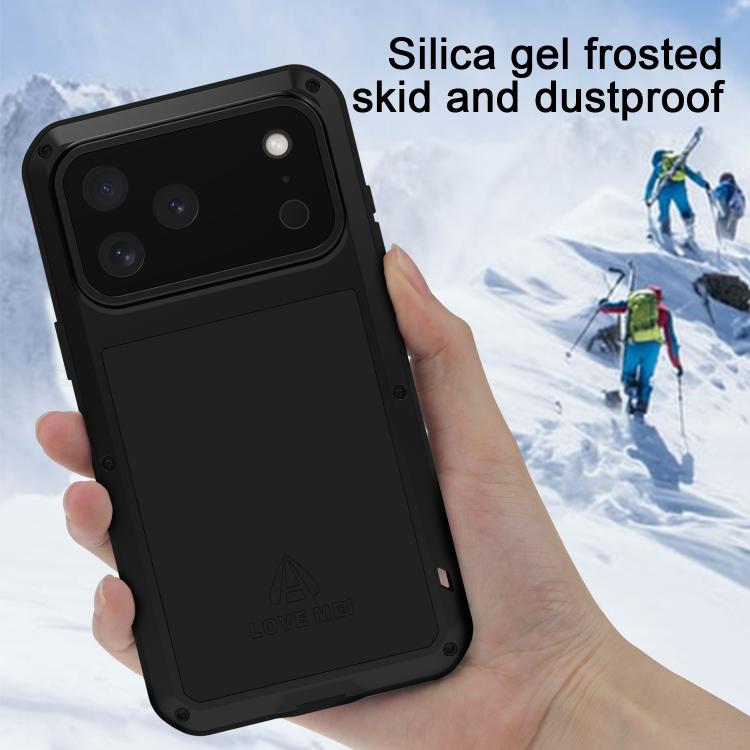 Capa metálica LOVE MEI anti-impactos, à prova de água e poeira, para iPhone 17 Pro Max, para iPhone 17 Pro, para iPhone 17, para iPhone 16 Pro Max, para iPhone 16 Pro, para iPhone 16, para iPhone 15 Pro Max, para iPhone 15 Pro