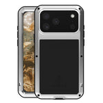 Capa metálica LOVE MEI anti-impactos, à prova de água e poeira, para iPhone 17 Pro Max, para iPhone 17 Pro, para iPhone 17, para iPhone 16 Pro Max, para iPhone 16 Pro, para iPhone 16, para iPhone 15 Pro Max, para iPhone 15 Pro