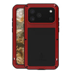 Capa metálica LOVE MEI anti-impactos, à prova de água e poeira, para iPhone 17 Pro Max, para iPhone 17 Pro, para iPhone 17, para iPhone 16 Pro Max, para iPhone 16 Pro, para iPhone 16, para iPhone 15 Pro Max, para iPhone 15 Pro