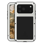 Capa metálica LOVE MEI anti-impactos, à prova de água e poeira, para iPhone 17 Pro Max, para iPhone 17 Pro, para iPhone 17, para iPhone 16 Pro Max, para iPhone 16 Pro, para iPhone 16, para iPhone 15 Pro Max, para iPhone 15 Pro