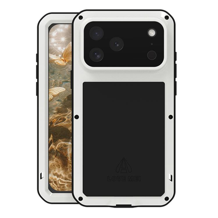 Capa metálica LOVE MEI anti-impactos, à prova de água e poeira, para iPhone 17 Pro Max, para iPhone 17 Pro, para iPhone 17, para iPhone 16 Pro Max, para iPhone 16 Pro, para iPhone 16, para iPhone 15 Pro Max, para iPhone 15 Pro