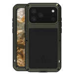 Capa metálica LOVE MEI anti-impactos, à prova de água e poeira, para iPhone 17 Pro Max, para iPhone 17 Pro, para iPhone 17, para iPhone 16 Pro Max, para iPhone 16 Pro, para iPhone 16, para iPhone 15 Pro Max, para iPhone 15 Pro