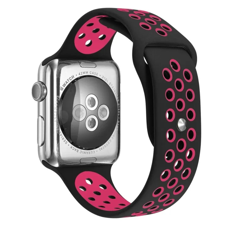 Correia de Relógio Desportiva em Silicone Edição Standard, Para Apple Watch Series 7 41mm / 6 & SE & 5 & 4 40mm / 3 & 2 & 1 38mm, Para Apple Watch Ultra 49mm / Series 8 & 7 45mm / SE 2 & 6 & SE & 5 & 4 44mm / 3 & 2 & 1 42mm