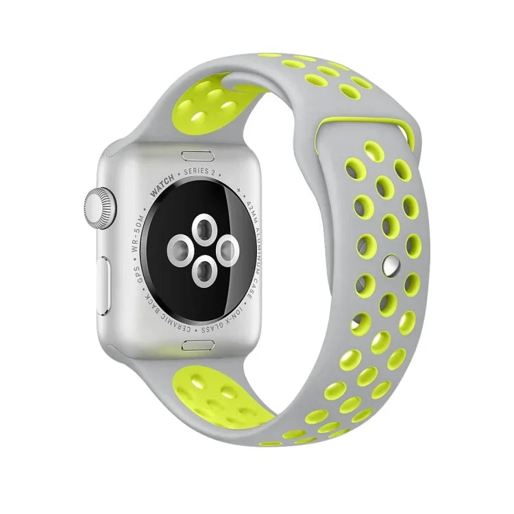 Correia de Relógio Desportiva em Silicone Edição Standard, Para Apple Watch Series 7 41mm / 6 & SE & 5 & 4 40mm / 3 & 2 & 1 38mm, Para Apple Watch Ultra 49mm / Series 8 & 7 45mm / SE 2 & 6 & SE & 5 & 4 44mm / 3 & 2 & 1 42mm