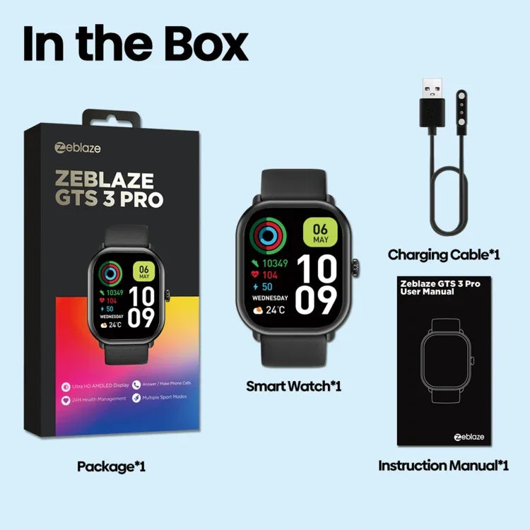 Zeblaze GTS 3 Pro IP68 Relógio Inteligente Fitness HD 1.97 polegadas