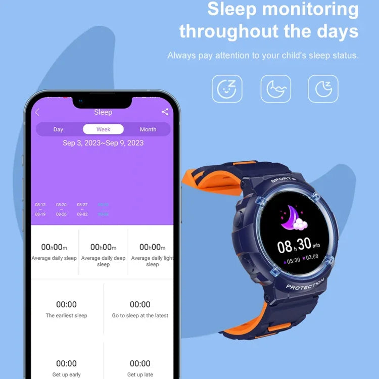 HT19 Relógio Inteligente Infantil IP68 Ecrã Redondo 1.2 polegadas, Suporta Monitorização do Sono