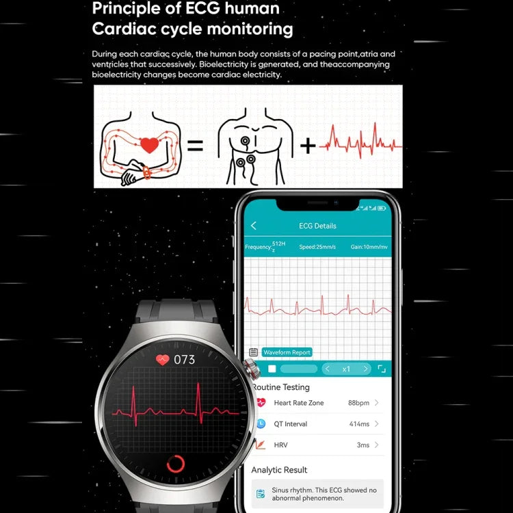 MT200 Relógio Inteligente AMOLED IP67 1.43 polegadas com Chamada, Suporta ECG/Temperatura Corporal/Monitorização de Glicose no Sangue