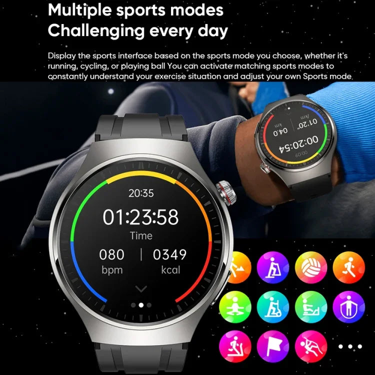 MT200 Relógio Inteligente AMOLED IP67 1.43 polegadas com Chamada, Suporta ECG/Temperatura Corporal/Monitorização de Glicose no Sangue