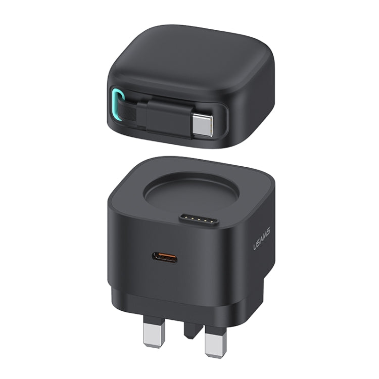 USAMS US-CC204 Série SMF Carregador Rápido GaN PD35W Porta Dupla Tipo-C, Ficha Reino Unido