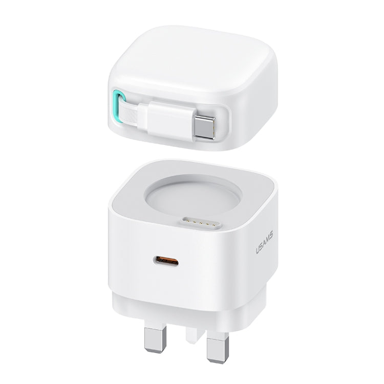 USAMS US-CC204 Série SMF Carregador Rápido GaN PD35W Porta Dupla Tipo-C, Ficha Reino Unido