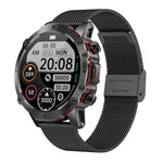 AK56 IP67 BT5.1 Relógio Inteligente 1.43 polegadas Suporta Chamada de Voz / Monitorização de Saúde, Pulseira em Aço Pérola, Pulseira em Malha de Aço