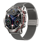 AK56 IP67 BT5.1 Relógio Inteligente 1.43 polegadas Suporta Chamada de Voz / Monitorização de Saúde, Pulseira em Aço Pérola, Pulseira em Malha de Aço
