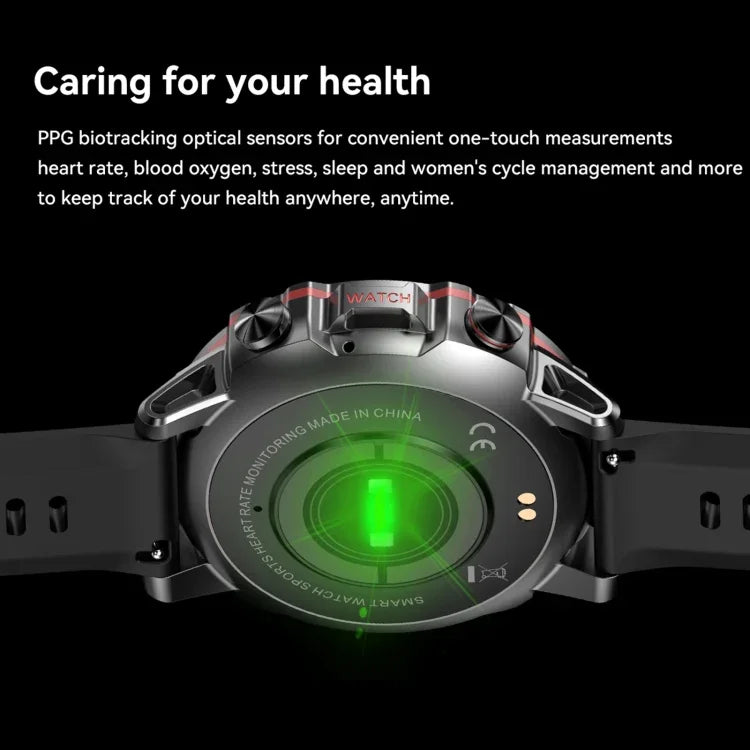 AK56 IP67 BT5.1 Relógio Inteligente 1.43 polegadas Suporta Chamada de Voz / Monitorização de Saúde, Pulseira em Aço Pérola, Pulseira em Malha de Aço