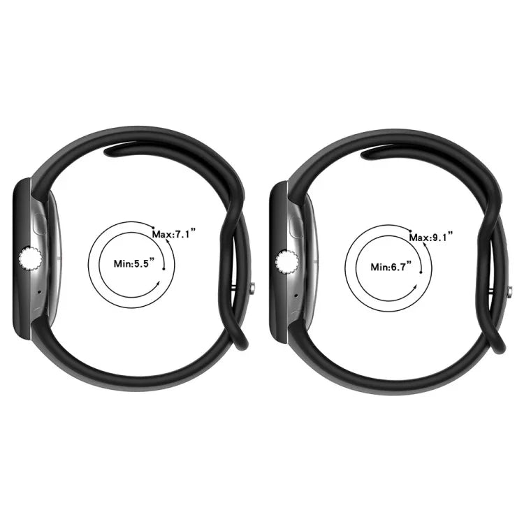 Correia de Relógio em Silicone de Cor Sólida para Google Pixel Watch 4 / 3 / 2 / 1 41mm, Tamanho S, Tamanho L