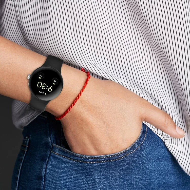 Correia de Relógio em Silicone de Cor Sólida para Google Pixel Watch 4 / 3 / 2 / 1 41mm, Tamanho S, Tamanho L