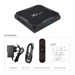 X96 max+ Caixa Smart TV 4K com Comando à Distância, Android 9.0, Amlogic S905X3 Quad-Core Cortex-A55, 2GB+16GB, Suporta LAN, AV, WiFi 2.4G/5G, 2x USB, Cartão TF, Plugue UE, Plugue UK, Plugue AU