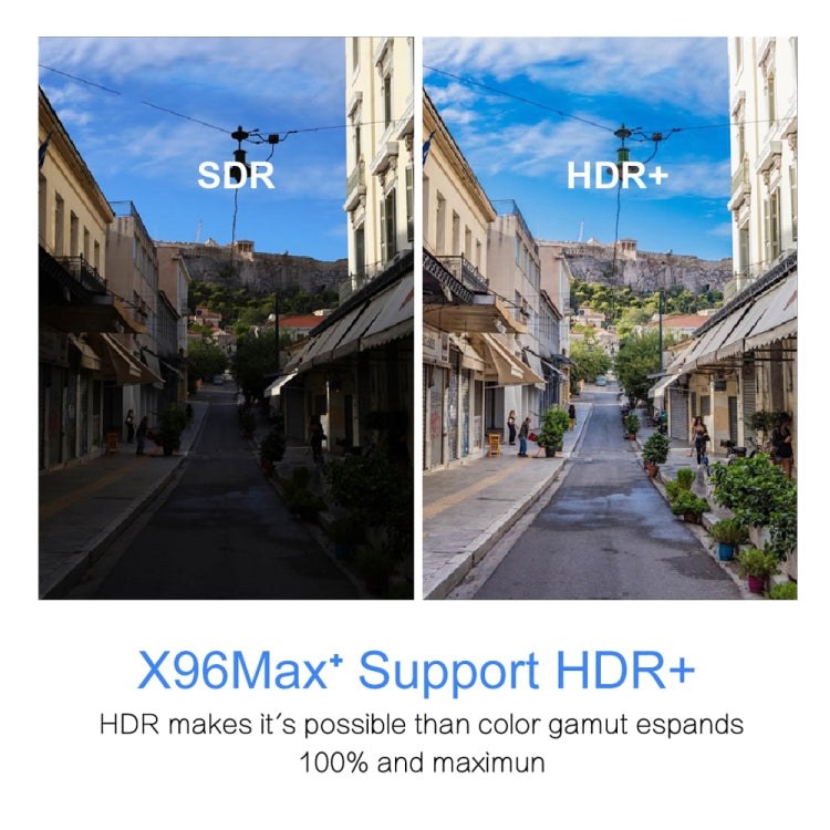 X96 max+ Caixa Smart TV 4K com Comando à Distância, Android 9.0, Amlogic S905X3 Quad-Core Cortex-A55, 2GB+16GB, Suporta LAN, AV, WiFi 2.4G/5G, 2x USB, Cartão TF, Plugue UE, Plugue UK, Plugue AU