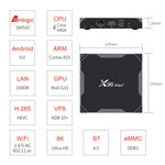 X96 max+ Caixa Smart TV 4K com Comando à Distância, Android 9.0, Amlogic S905X3 Quad-Core Cortex-A55, 2GB+16GB, Suporta LAN, AV, WiFi 2.4G/5G, 2x USB, Cartão TF, Plugue UE, Plugue UK, Plugue AU