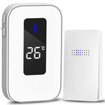 C303B Campainha Sem Fios Doméstica Um para Um Com Controlo Remoto e Ecrã Digital de Temperatura Pager para Idosos, Ficha EUA, Ficha UE, Ficha UK
