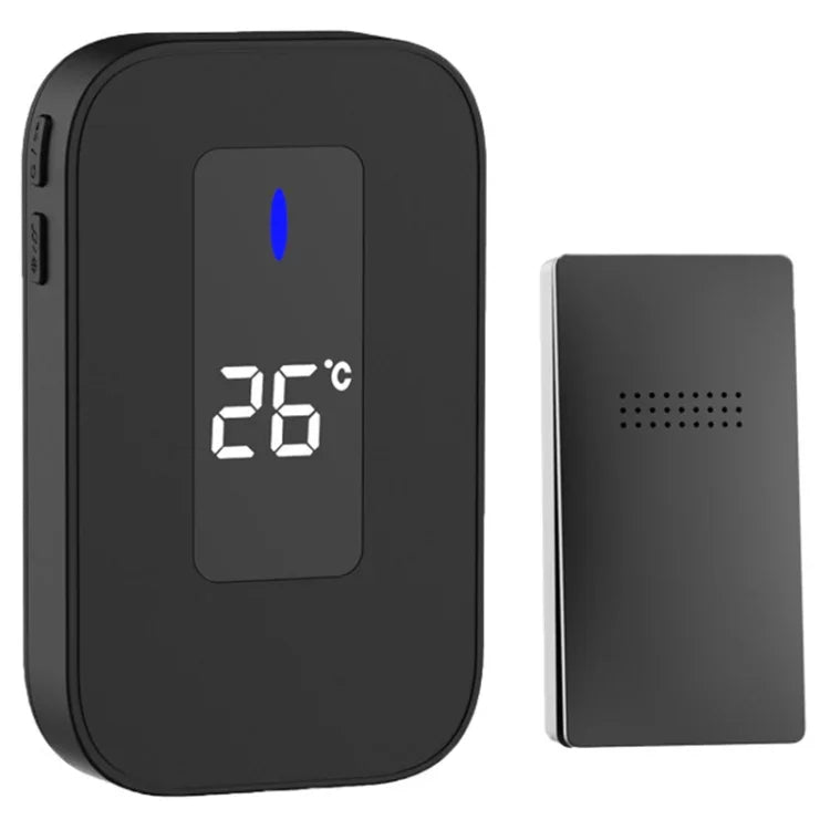 C303B Campainha Sem Fios Doméstica Um para Um Com Controlo Remoto e Ecrã Digital de Temperatura Pager para Idosos, Ficha EUA, Ficha UE, Ficha UK