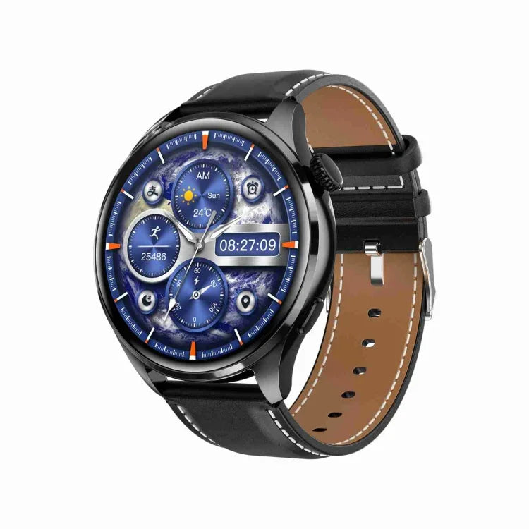 Pulseira Inteligente TM05 Pro, Ecrã de 1,46 polegadas, Pulseira de Pele, Relógio Inteligente IP67 à Prova de Água, Chamadas Bluetooth / Frequência Cardíaca / Pressão Arterial / Oxigénio no Sangue, Pulseira de Pele