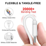 Cabo de Dados para Carregamento Rápido, Comprimento: 1m, Tipo-C para Tipo-C PD 60W, Tipo-C para 8 Pinos, USB para 8 Pinos, USB para Tipo-C