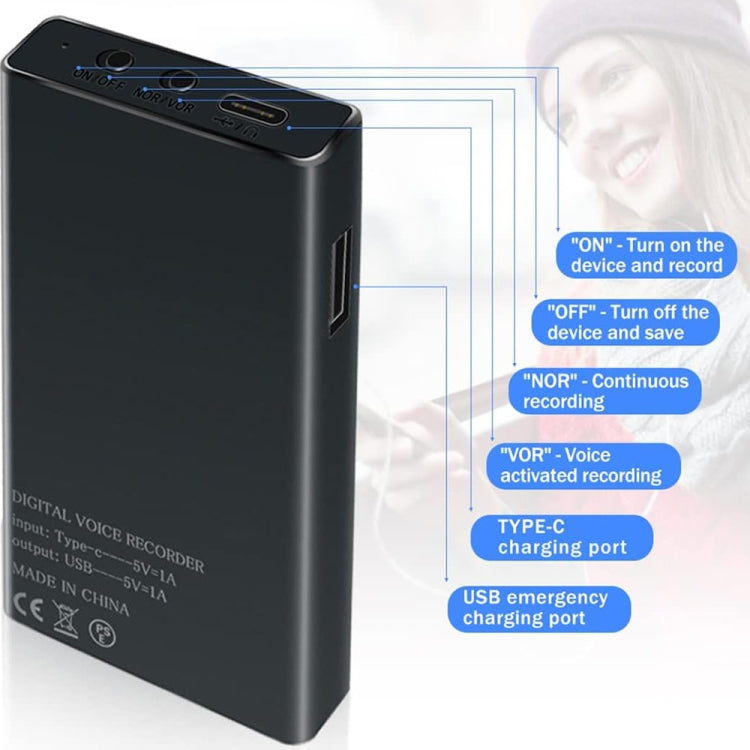Gravador Inteligente MZ006 com Redução de Ruído HD, 16GB, 32GB
