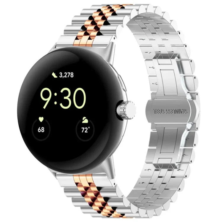 Correia de Relógio em Metal de Aço Inoxidável com Sete Contas, Para Google Pixel Watch 4 / 3 / 2 / 1 41mm