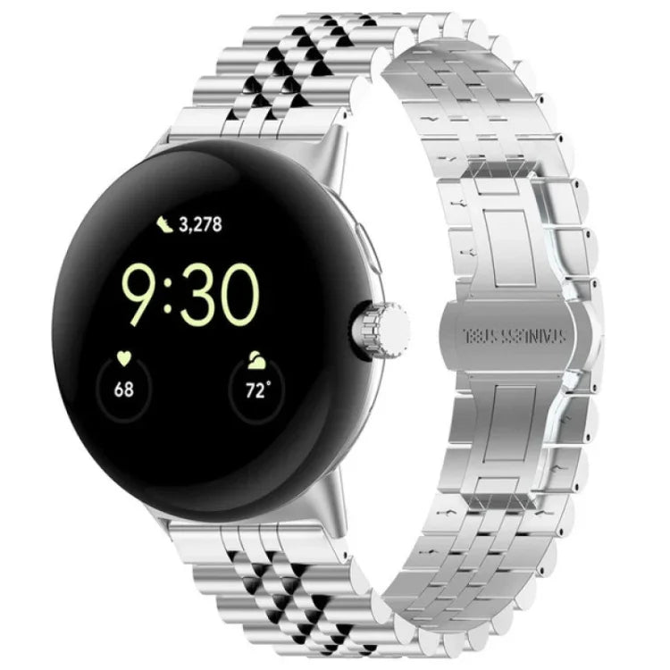 Correia de Relógio em Metal de Aço Inoxidável com Sete Contas, Para Google Pixel Watch 4 / 3 / 2 / 1 41mm
