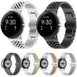 Correia de Relógio em Metal de Aço Inoxidável com Sete Contas, Para Google Pixel Watch 4 / 3 / 2 / 1 41mm