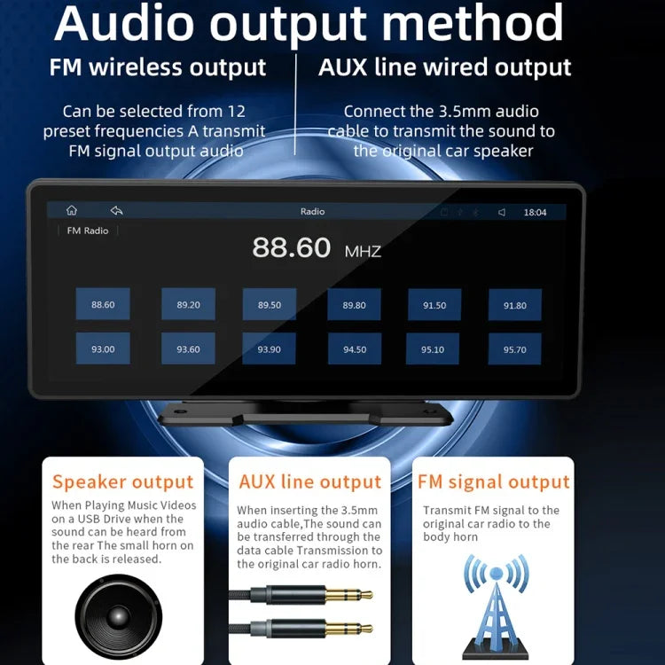 Leitor MP5 Portátil para Carro de 10,26 polegadas B5303 Suporta CarPlay / Android Auto, B5303