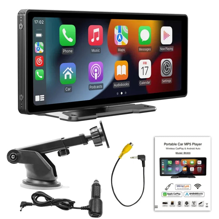 Leitor MP5 Portátil para Carro de 10,26 polegadas B5303 Suporta CarPlay / Android Auto, B5303
