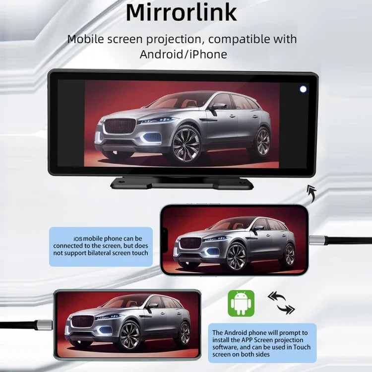 Leitor MP5 Portátil para Carro de 10,26 polegadas B5303 Suporta CarPlay / Android Auto, B5303