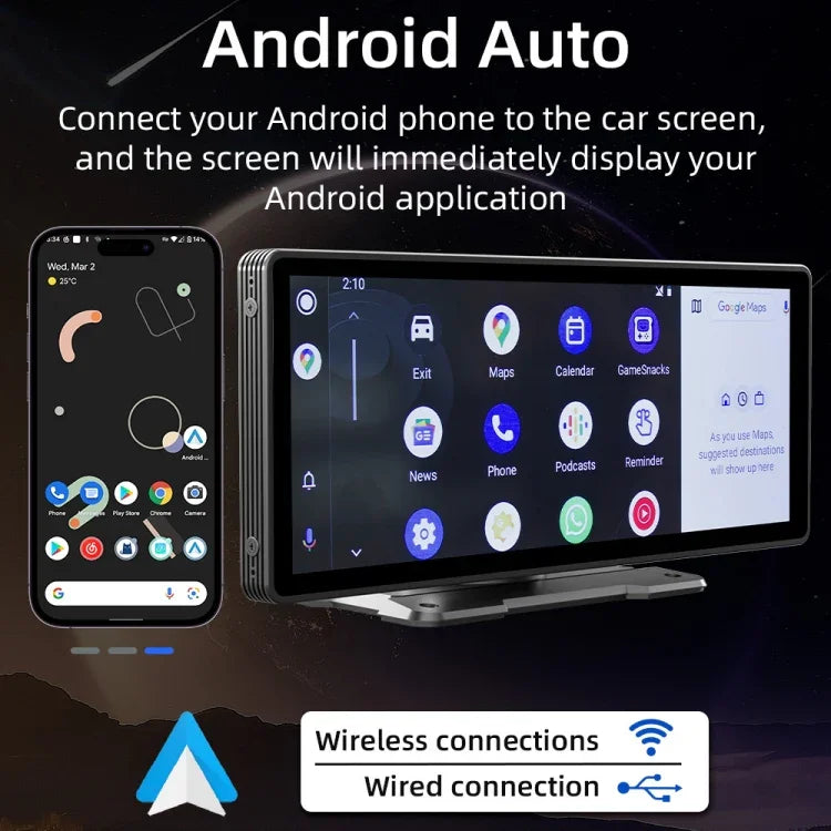 Leitor MP5 Portátil para Carro de 10,26 polegadas B5303 Suporta CarPlay / Android Auto, B5303