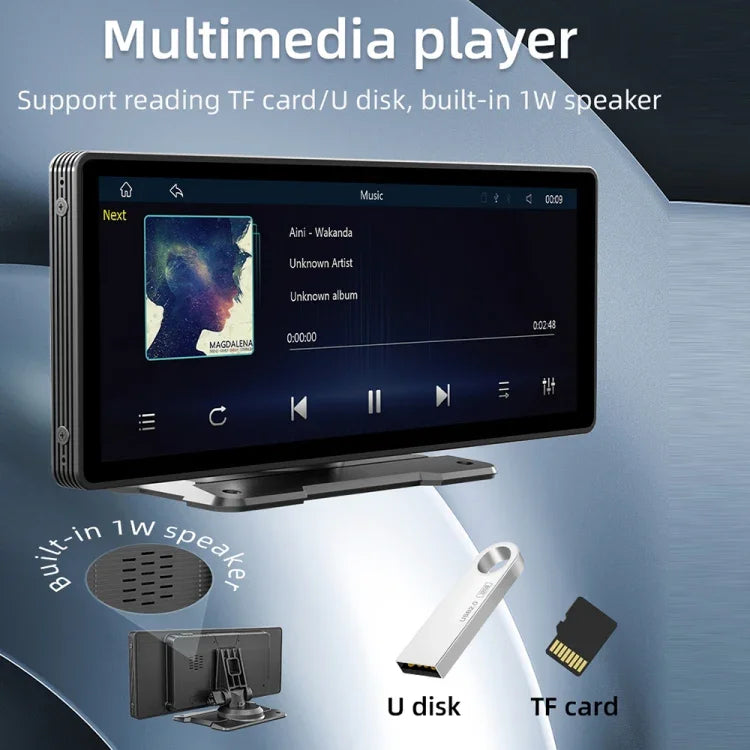 Leitor MP5 Portátil para Carro de 10,26 polegadas B5303 Suporta CarPlay / Android Auto, B5303